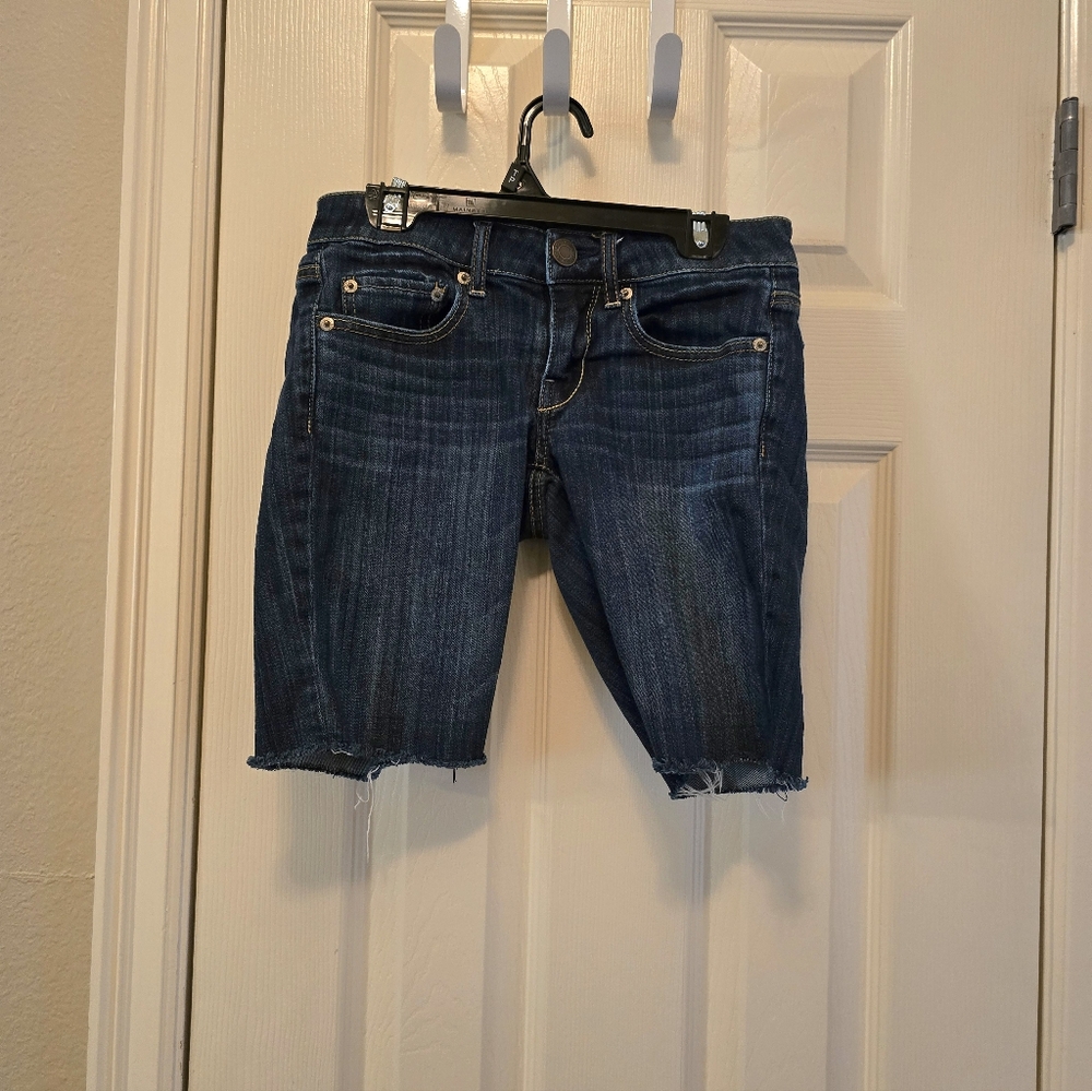 AE American Eagle outfitter bermuda jean denim shorts size 0 See Pic 4 & 7